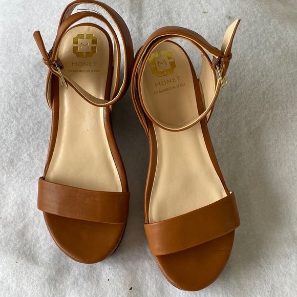 Monet Platform/Wedge Open Toe Shoes Size 7M - Picture 3 of 10